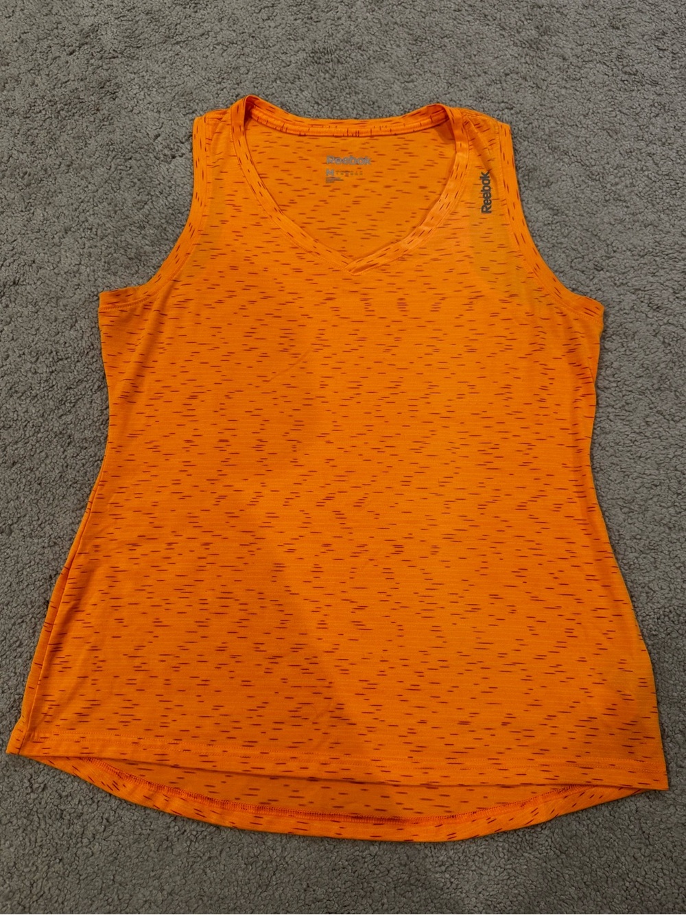 Reebok Orange V-Neck Athletic Tank Top
